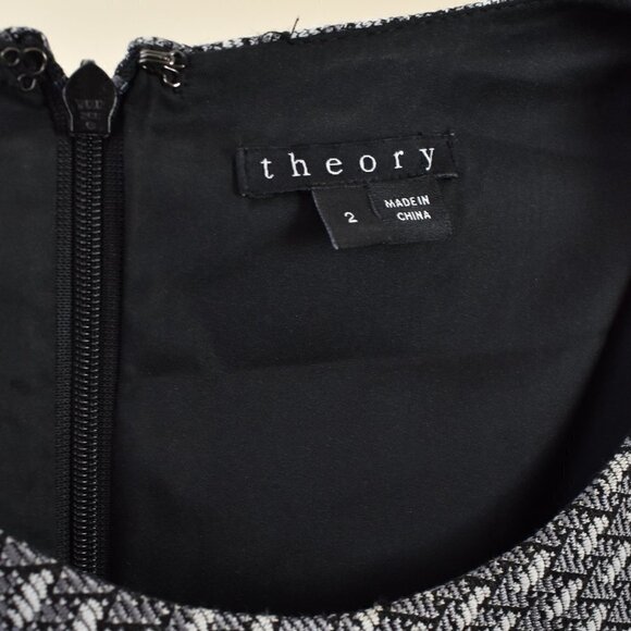 Theory Trekana Printed Textured Fit and Flare Dress 2 - Picture 8 of 8